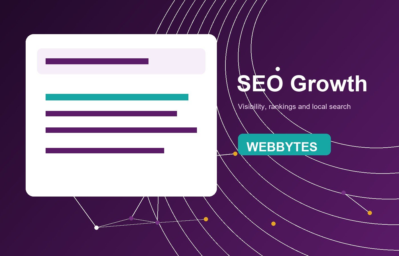 SEO analytics and search visibility visual by Webbytes